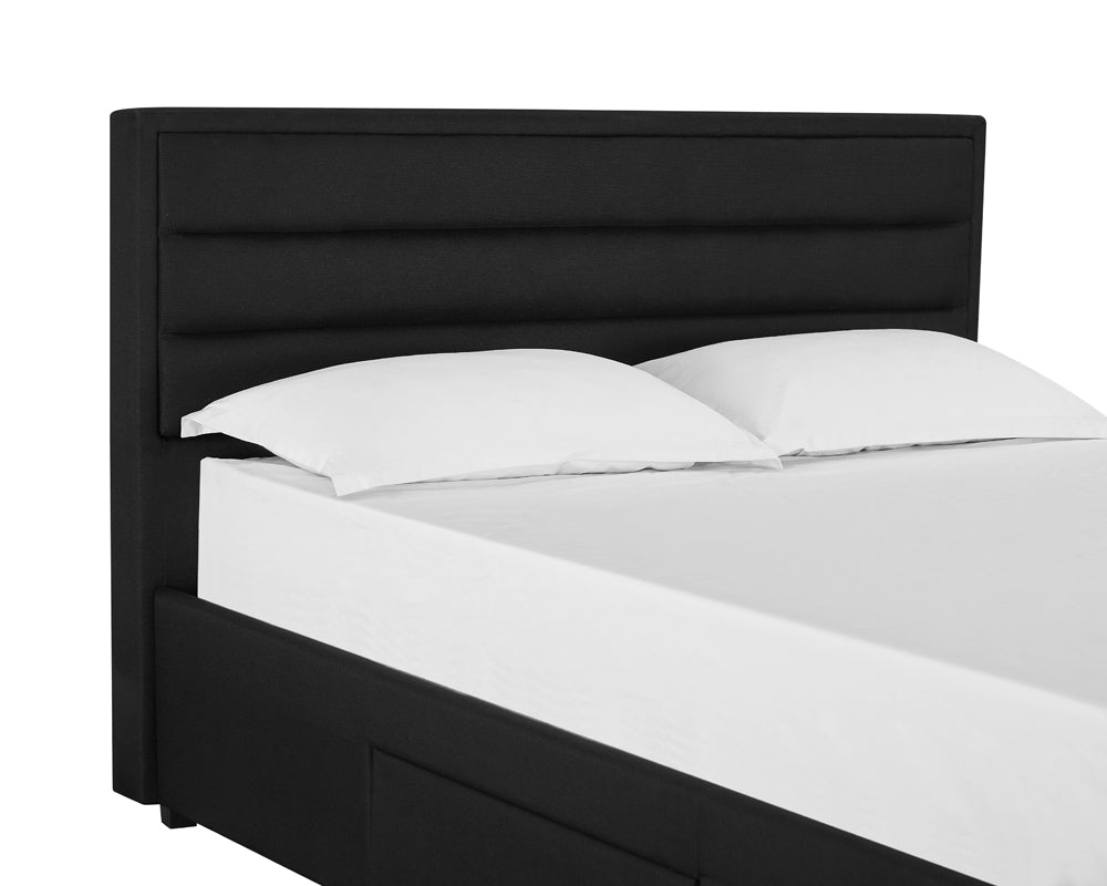 King 4 Drawer Bed Frame (Black) + Mattress Combo Smart Sleep