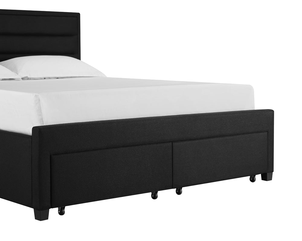 Queen 4 Drawer Bed frame (Black) + Mattress Combo Smart Sleep