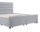 Queen 4 Drawer Bed Frame (Grey) + Mattress - Combo