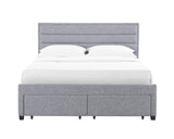 Queen 4 Drawer Bed Frame (Grey) + Mattress - Combo