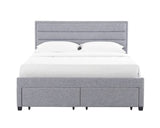 King 4 Drawer Bed Frame (Grey) + Mattress - Combo