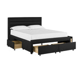 Queen 4 Drawer Bed frame (Black) + Mattress - Combo