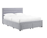 King 4 Drawer Bed Frame - Grey